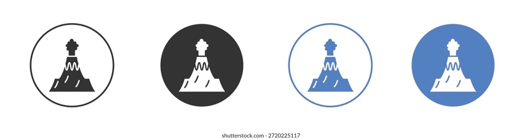 Vulkanausbruch-Symbol für Webdesign. Pixel perfekte flache Symbole