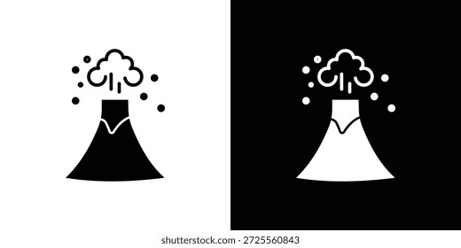 Ícones de erupção vulcânica para projetos gráficos e de web design