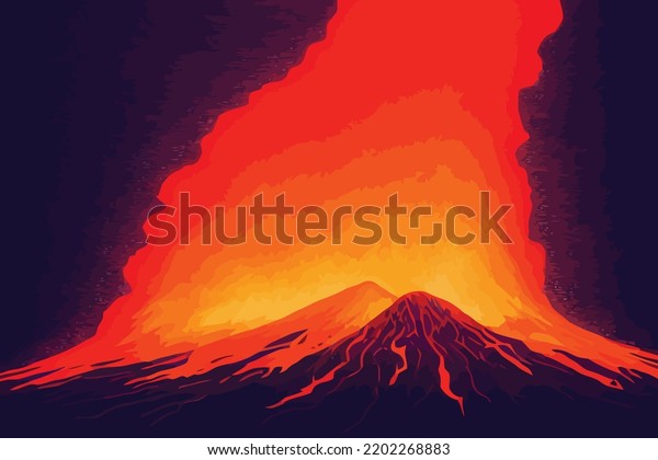 volcano\
Eruption, large volcano erupting hot\
lava