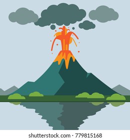 Volcano Eruption with Lava
