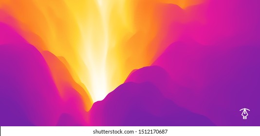 Volcano eruption with lava. Abstract background. Modern pattern. Vector illustration for design.