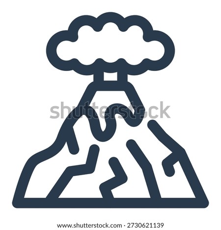 Volcano eruption lava explosion natural disaster icon