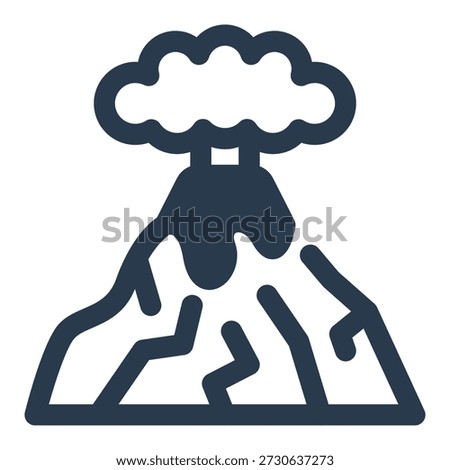 Volcano eruption lava explosion natural disaster icon