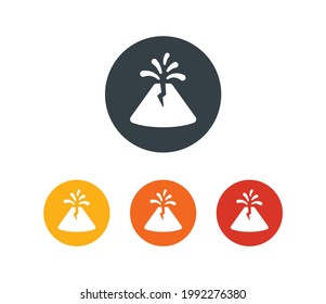 Volcano eruption with lava icon vector. Catastrophe concept