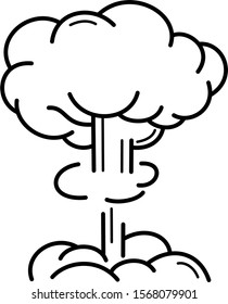 volcano eruption line art icon