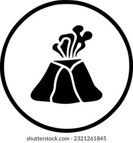 Volcano eruption line icon, outline vector sign, linear pictogram sign, symbol, vector, art