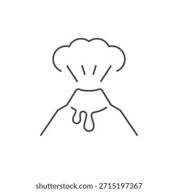 Icono de contorno de línea de erupción volcánica