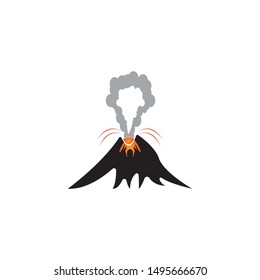 Volcano eruption logo  vector illustration on white background stock illustration