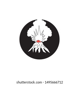 Volcano eruption logo  vector illustration on white background stock illustration