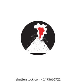 Volcano eruption logo  vector illustration on white background stock illustration