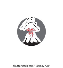 Volcano eruption logo vector illustration