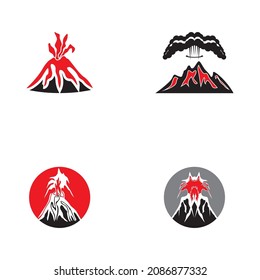 Volcano eruption logo vector illustration