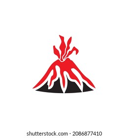 Volcano eruption logo vector illustration