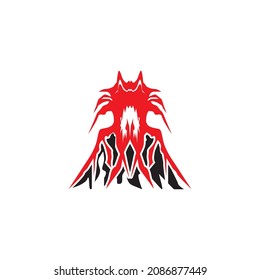 Logo für Vulkanausbrüche, Vektorgrafik