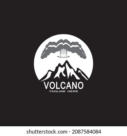 Volcano eruption logo vector illustration