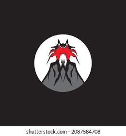 Ilustración vectorial del logo de la erupción volcánica