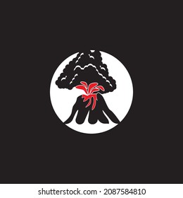 Volcano eruption logo vector illustration