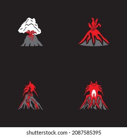 Volcano eruption logo vector illustration