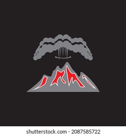 Volcano eruption logo vector illustration
