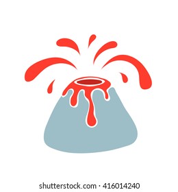 Logo de la erupción volcánica, ilustración vectorial sobre fondo blanco