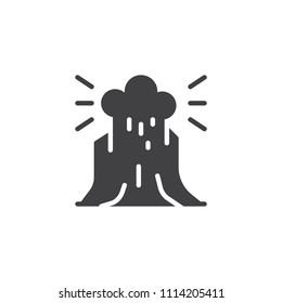 Volcano eruption vector icon. filled flat sign for mobile concept and web design. Volcanic magma simple solid icon. Symbol, logo illustration. Pixel perfect vector graphics