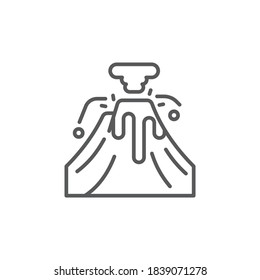 Volcano eruption vector icon symbol disaster isolated on white background