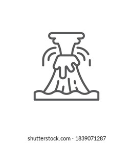 Volcano eruption vector icon symbol disaster isolated on white background