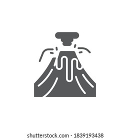 Volcano eruption vector icon symbol disaster isolated on white background