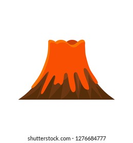 Volcano eruption vector illustration, isolated on white background