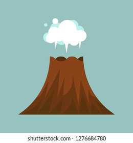 Volcano eruption vector illustration, isolated on white background