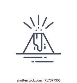 Volcano Eruption Weather Icon Climate Forecast Concept Vector Illustration