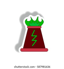 volcano explosion and fissure sticker