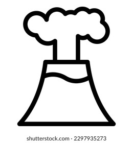 Volcano explosion icon outline vector. Lava fire. Cross island