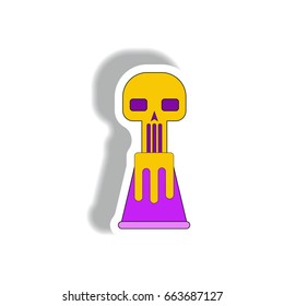 volcano explosion and skull