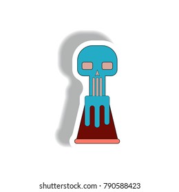 volcano explosion and skull