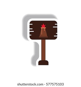 volcano explosion sticker sign