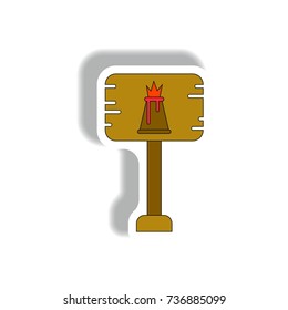 volcano explosion sticker sign