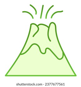 Volcano flat icon. Magma erupting green icons in trendy flat style. Nature gradient style design, designed for web and app. Eps 10