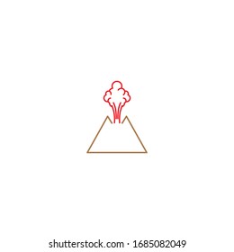 Volcano flat vector icon design