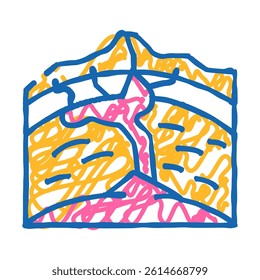 volcano formation process doodle icon sketch vector. volcano formation process sign. isolated symbol illustration