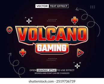 texto editável do volcano gaming, efeito de fonte, texto 3d para título