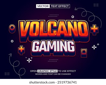 texto editável do volcano gaming, efeito de fonte, texto 3d para título