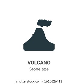 Volcano glyph icon vector on white background. Flat vector volcano icon symbol sign from modern stone age collection for mobile concept and web apps design.