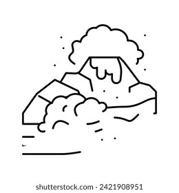 volcano hawaii line icon vector. volcano hawaii sign. isolated contour symbol black illustration