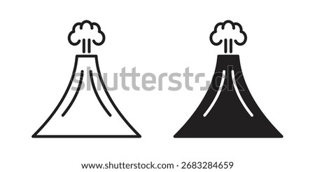 Volcano icon clipart and lineart vector symbols