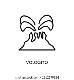 Volcano icon from collection., editable outline stroke vector illustration