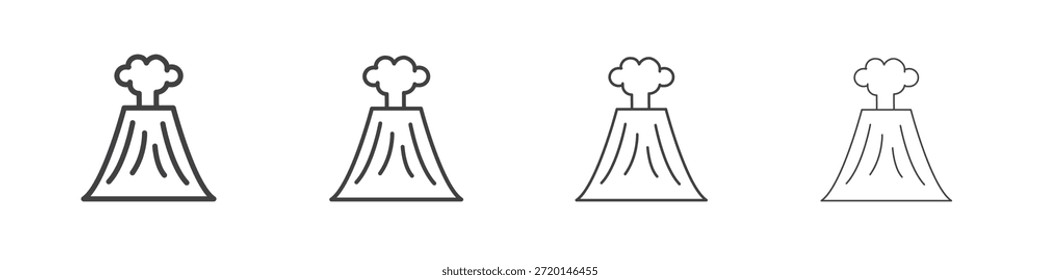 Ícone vulcão conceito Pictograma Linear. Ilustração de elemento simples.