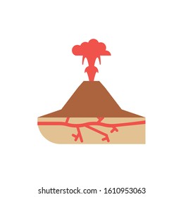 Volcano icon design, Nature element earth eco ecology conservation bio environment and outdoor theme Vector illustration