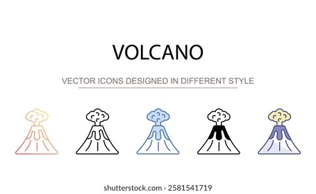 Volcano icon design with white background stock illustration