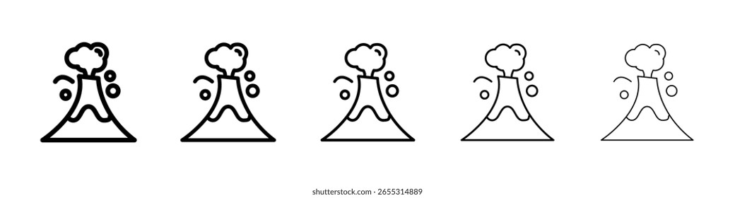 Ícone de vulcão preenchido conceito de sinal plano para web design.